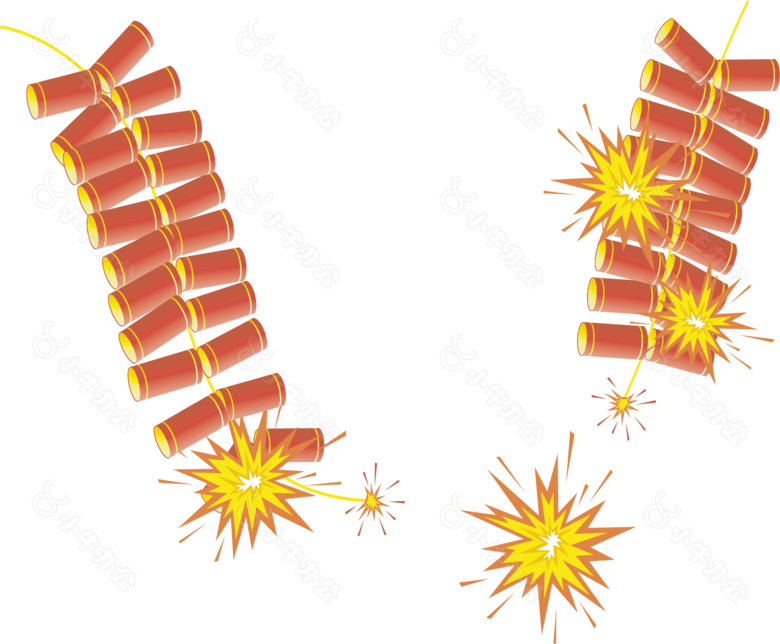 红火的鞭炮png元素
