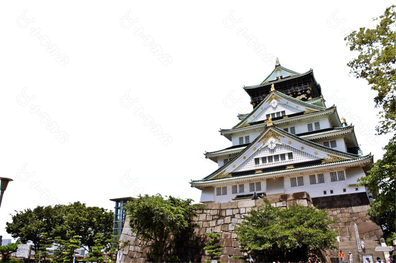 简约清新绿色植物日本旅游装饰元素