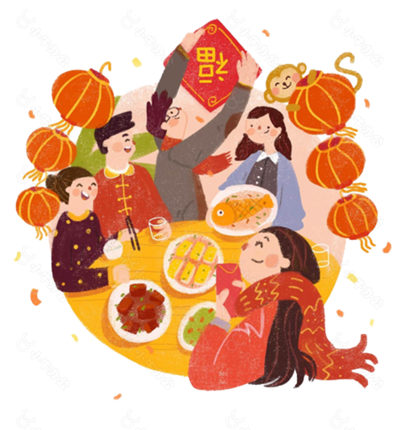 中国风年夜饭PNG元素