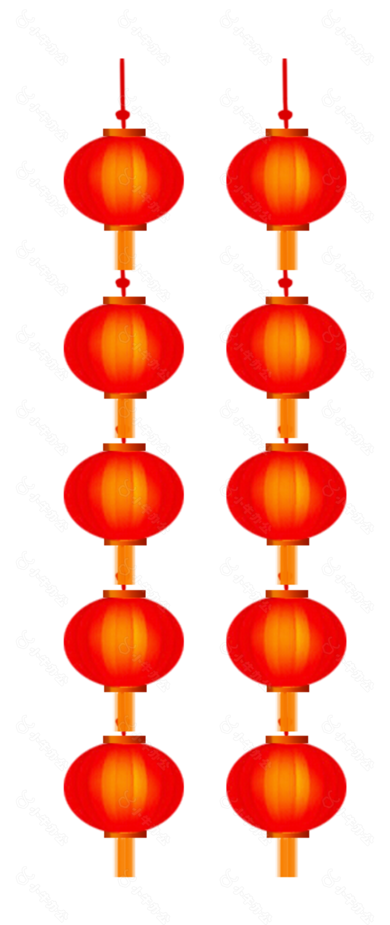 红色喜庆新年灯笼PNG元素