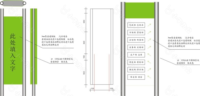 公司立式导视牌导视系统CDR矢量