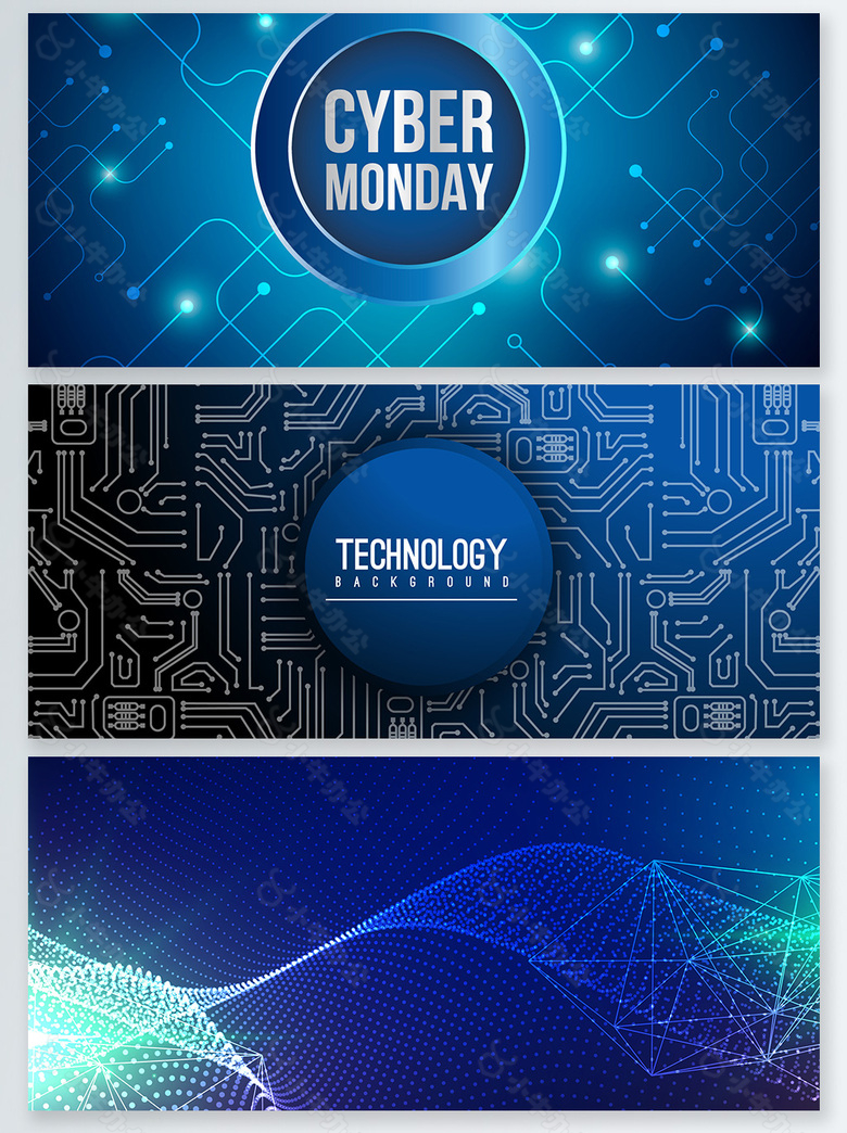 数码科技蓝色海报背景