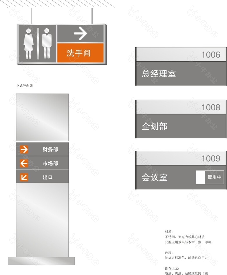 公司导视牌立式导向牌CDR矢量