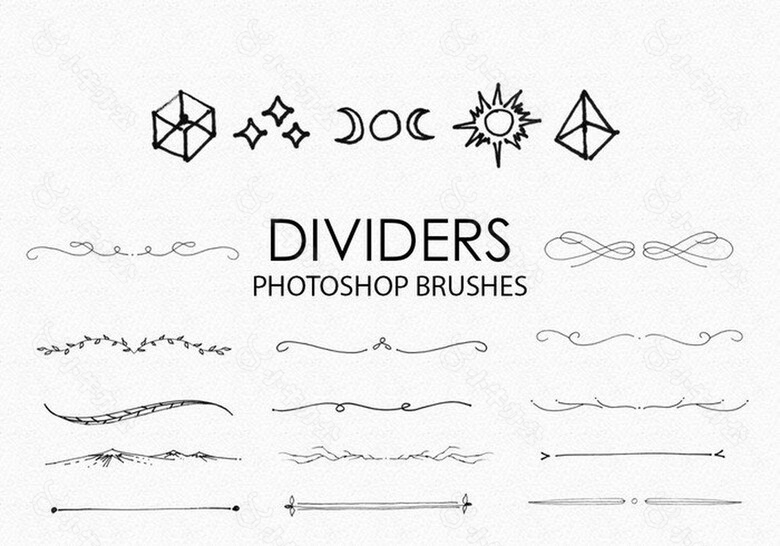 手绘分割线和分隔符PS笔刷