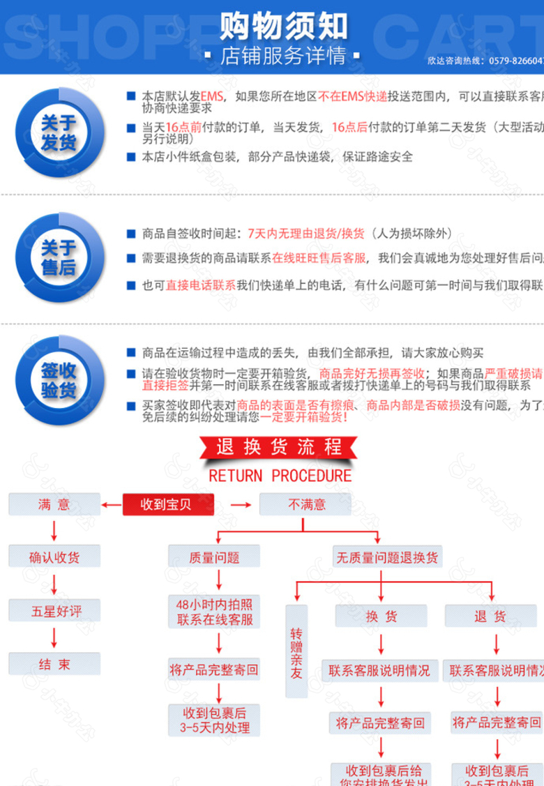 购物需知  售后 购物流程图片