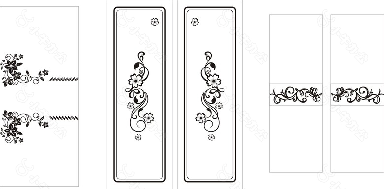 暗花 腰线 图案 门图 矢量 镜花 线条