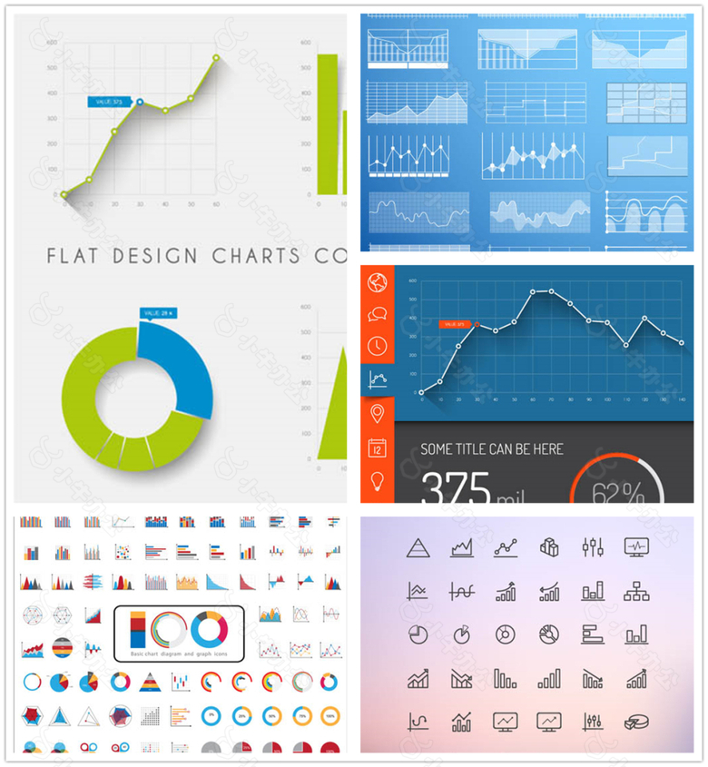 数据统计图表矢量