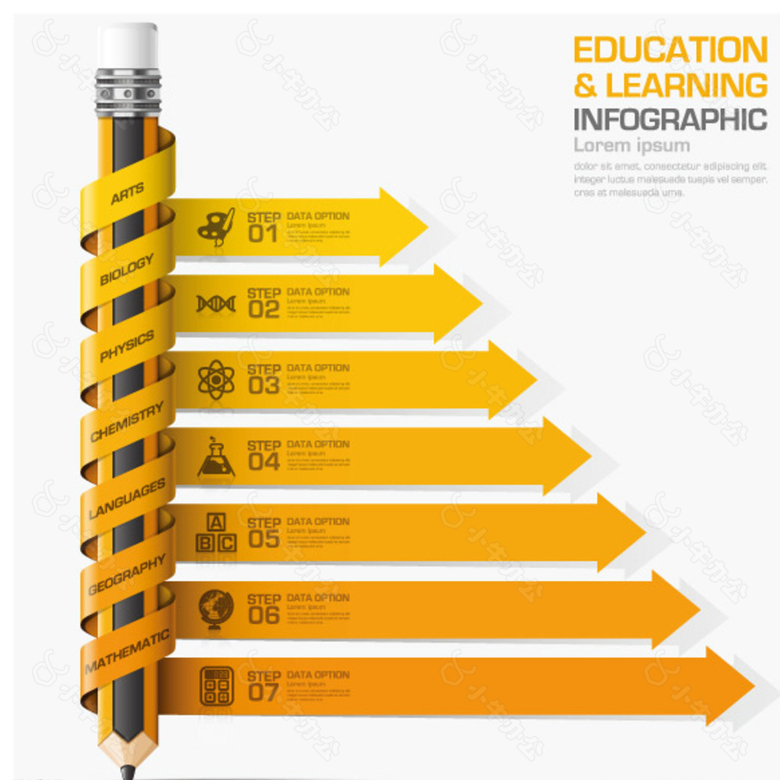 精美铅笔商务 信息图表图片