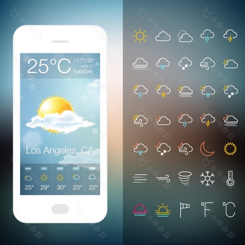 智能手机 氣象APP UI