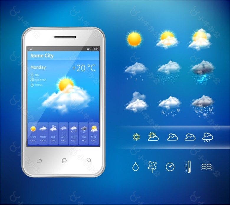 智能手机 氣象APP UI