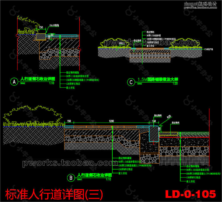 标准人行道详图(三)