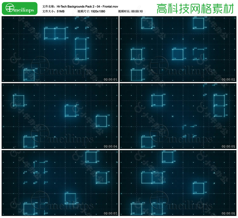 高科技主题的线条线框背景视频素材04