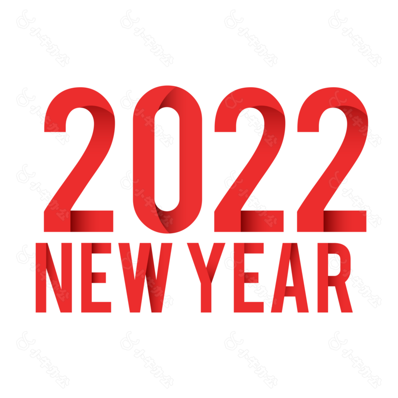 红色折纸手绘卡通2022新年元旦