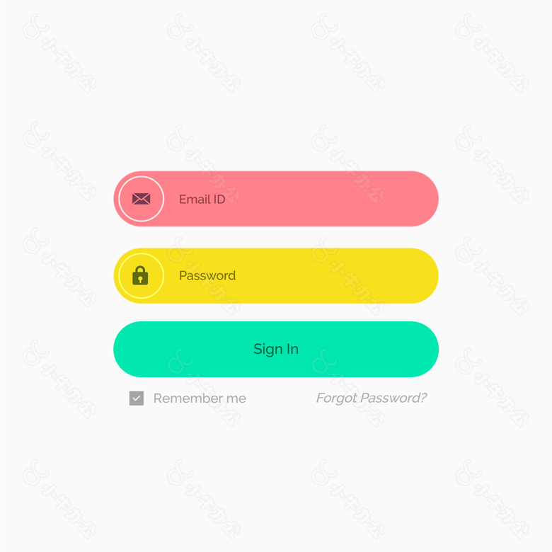清新简约彩色输入框移动端登录注册界面