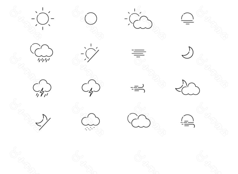 线性简约天气图标