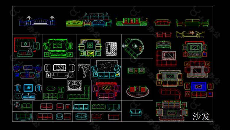 沙发CAD平面