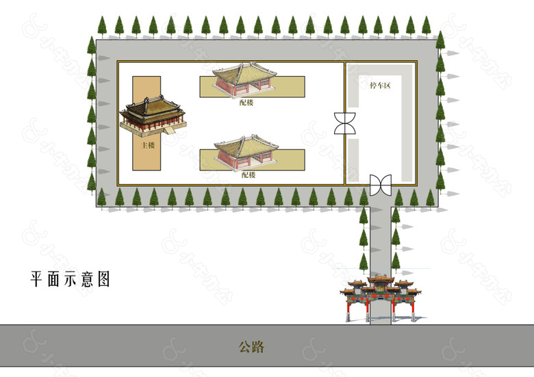 寺庙平面示意图