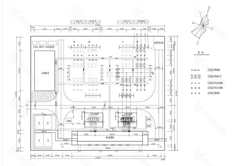 110kV变电站总平面布置图
