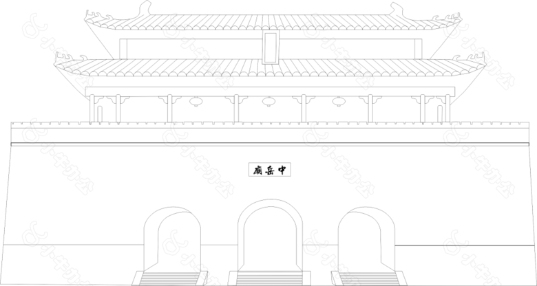 中岳庙建筑线条