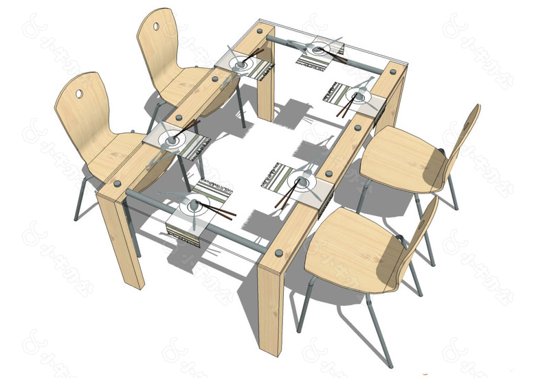 创意桌椅模型效果图