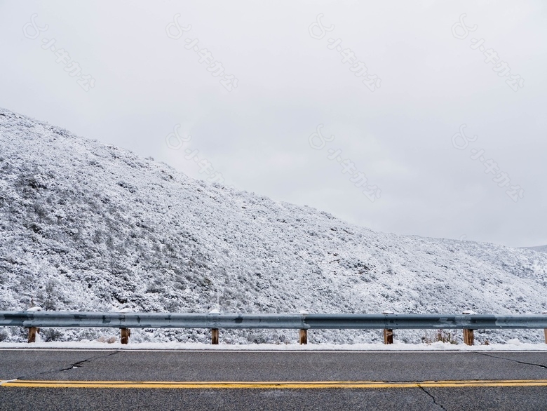 雪,山坡上,街