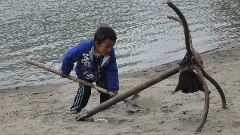 旅游在拉萨,2014年,河边