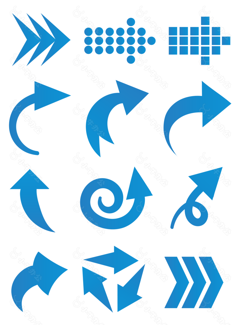 蓝色渐变电商科技感箭头元素
