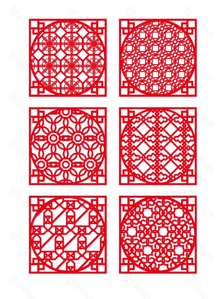 中式传统木雕花纹