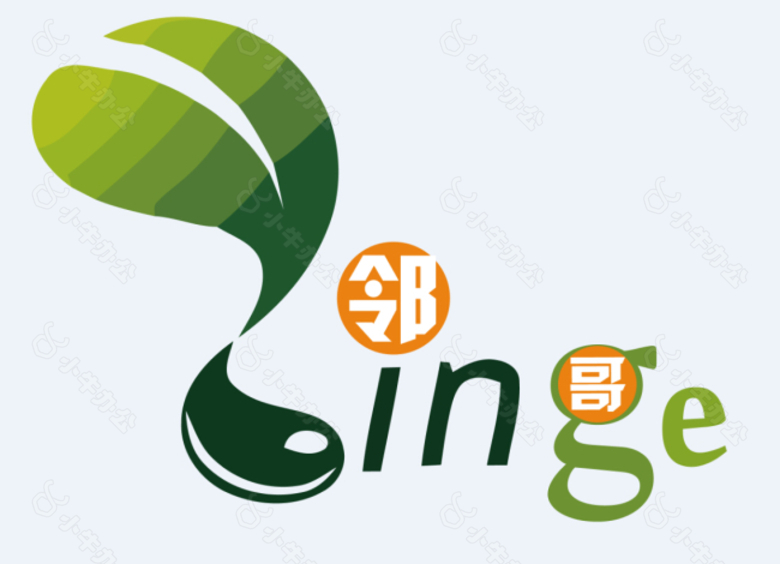 logo 标志 绿色产品