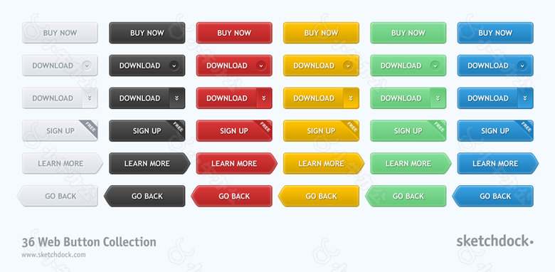 36个精美网页按钮PSD素材