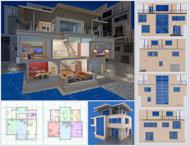 建筑平面图与3D效果图