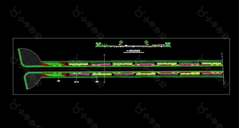 某道路Ｃ段绿化设计
