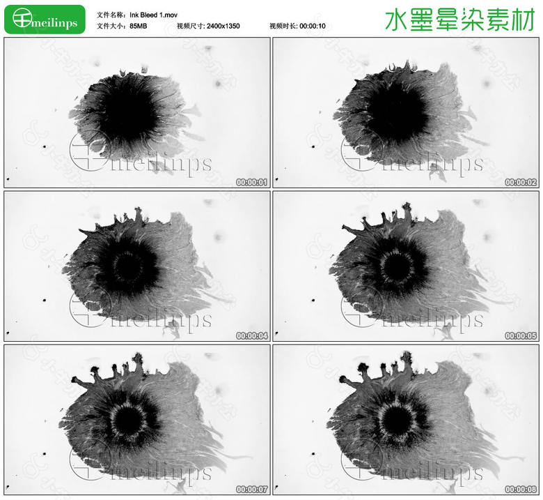 中国风水墨晕染动画素材1