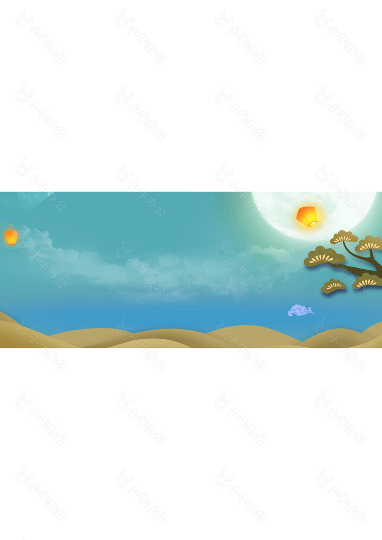 中秋促销文艺简约banner背景