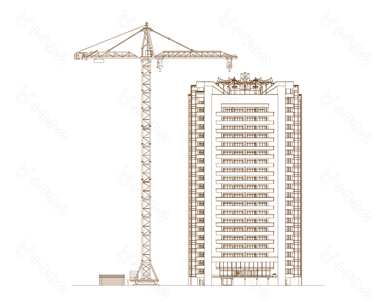 简绘楼房建筑施工矢量元素