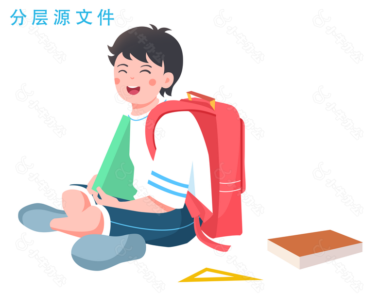 背书包的学生设计元素