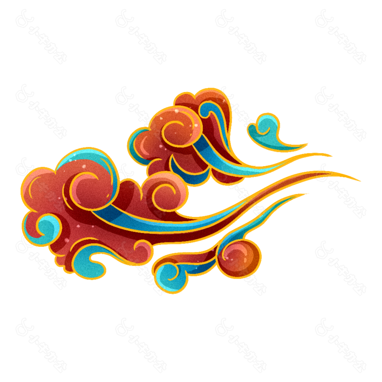 卡通祥云国潮图案设计