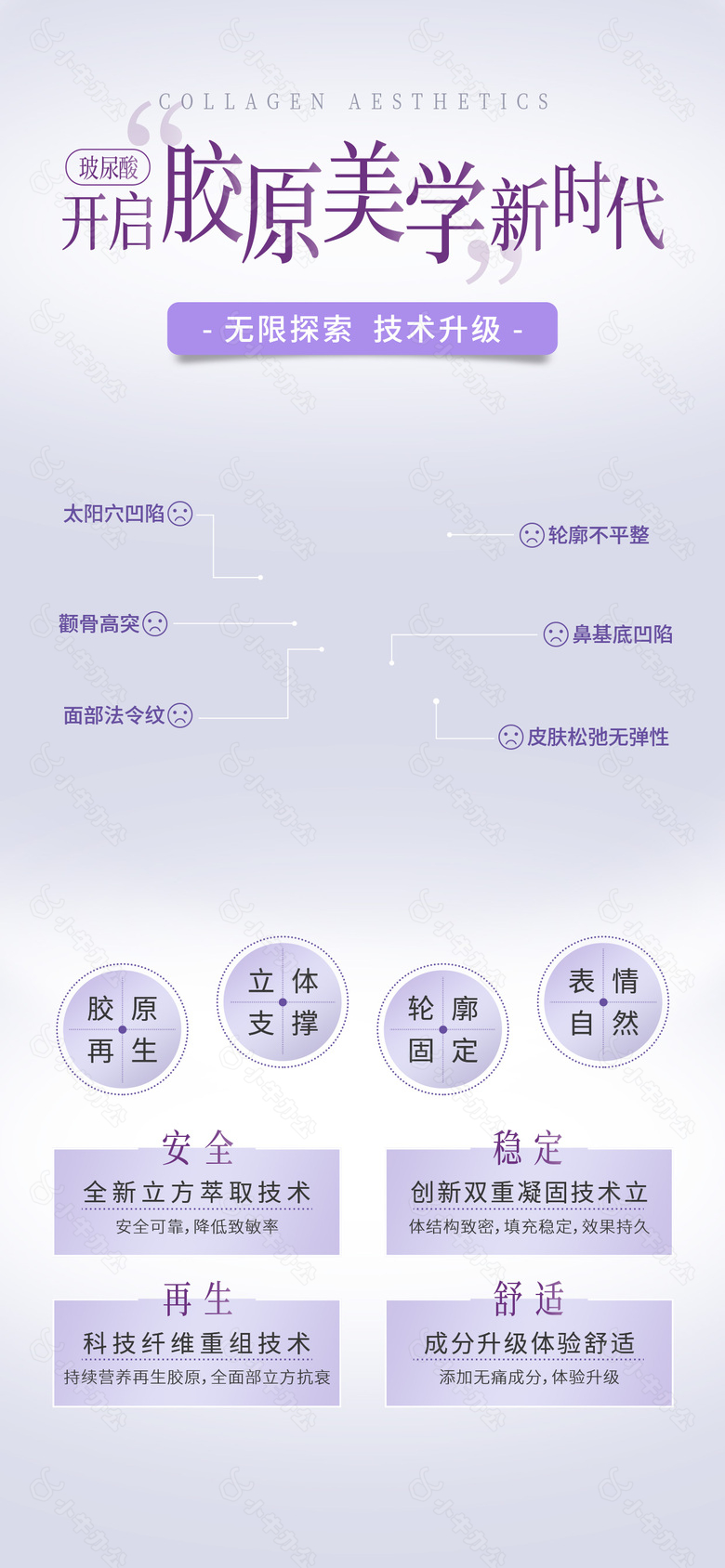 开启胶原美学新时代医美玻尿酸宣传长图海报