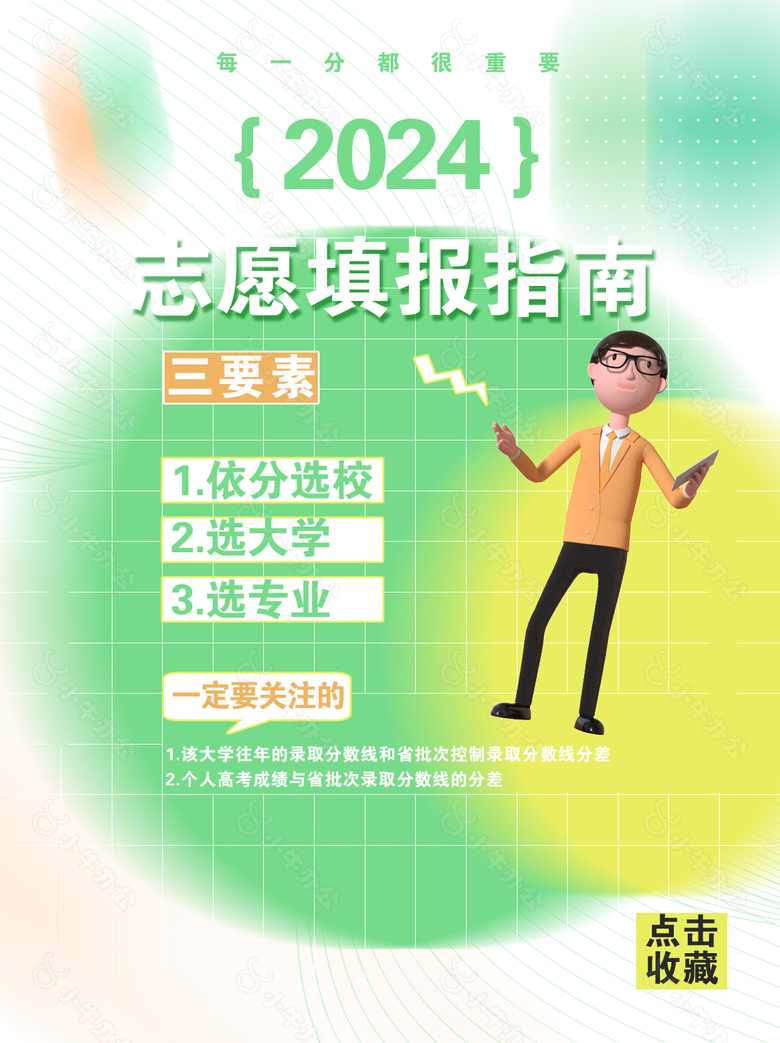 2024志愿填报指南简约弥散风海报下载