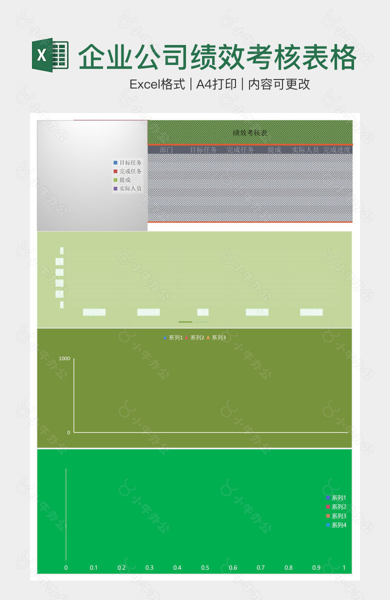 实用绿色企业公司绩效考核表格