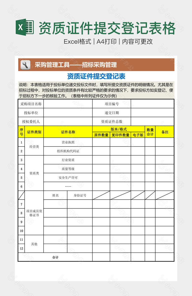 时尚企业资质证件提交登记表格