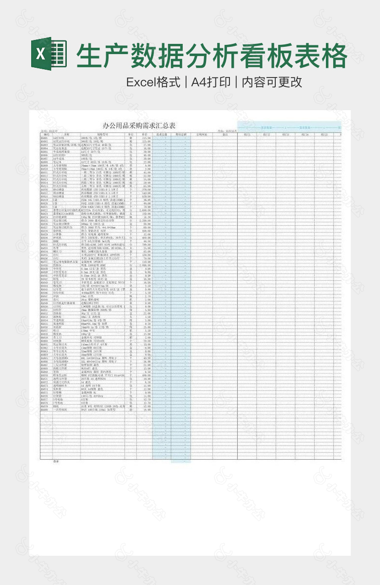 绿色完整框架企业订单生产数据分析看板表格