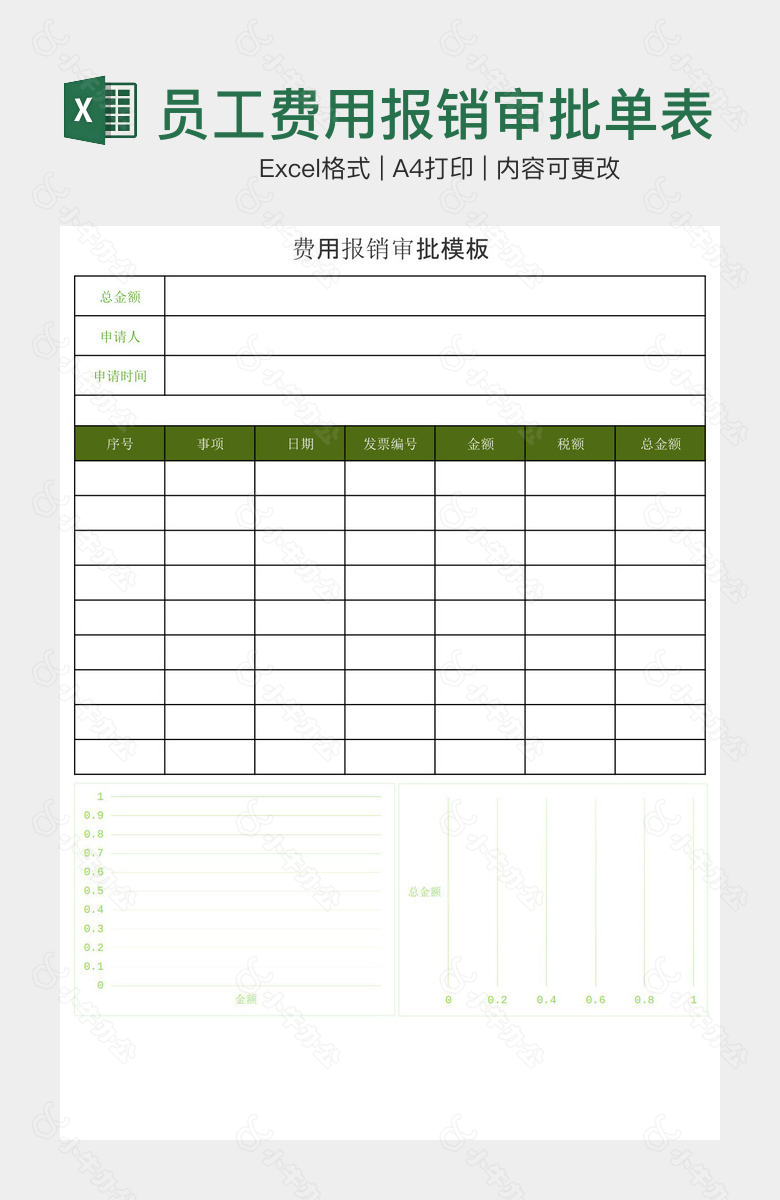 简洁实用员工费用报销审批单表