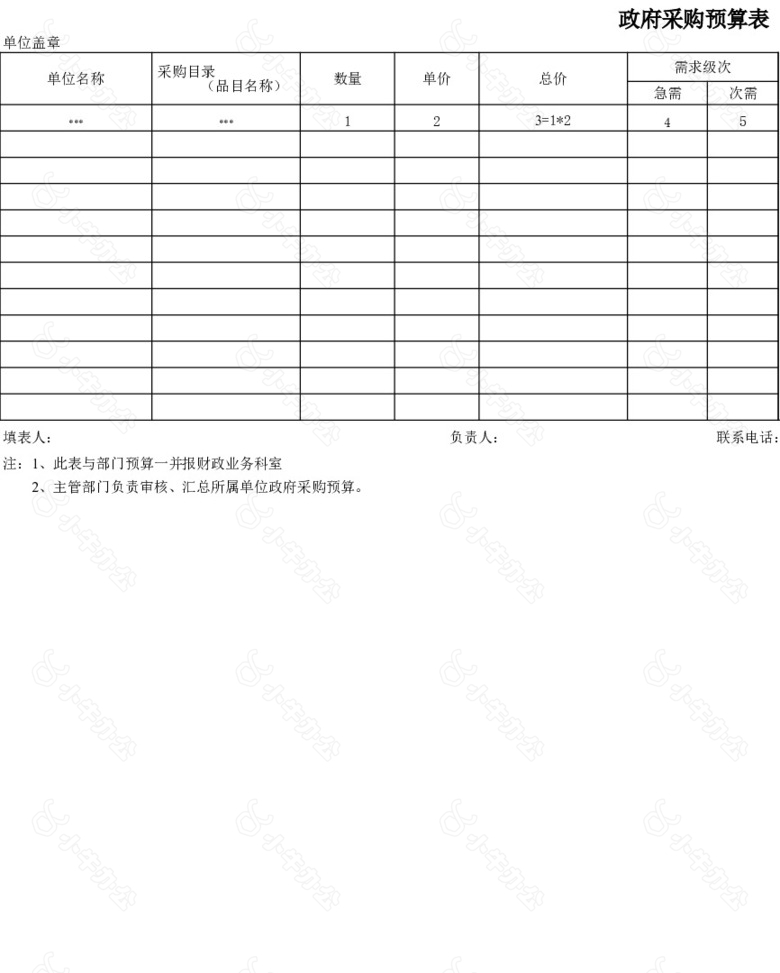 黑白简洁实用季度采购计划调整表no.2