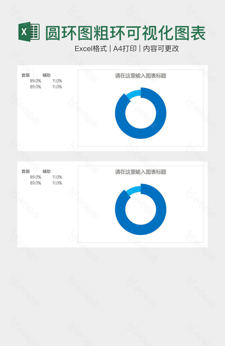 百分比圆环图粗环可视化图表