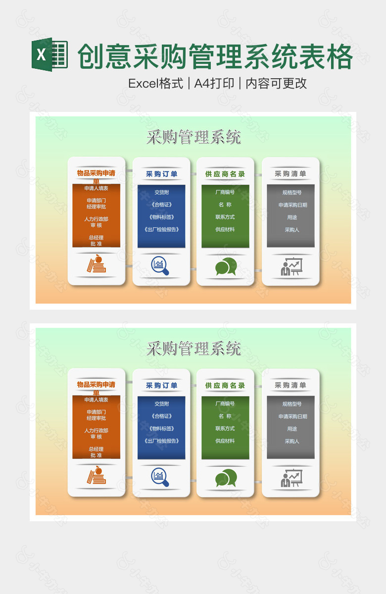 创意采购管理系统表格