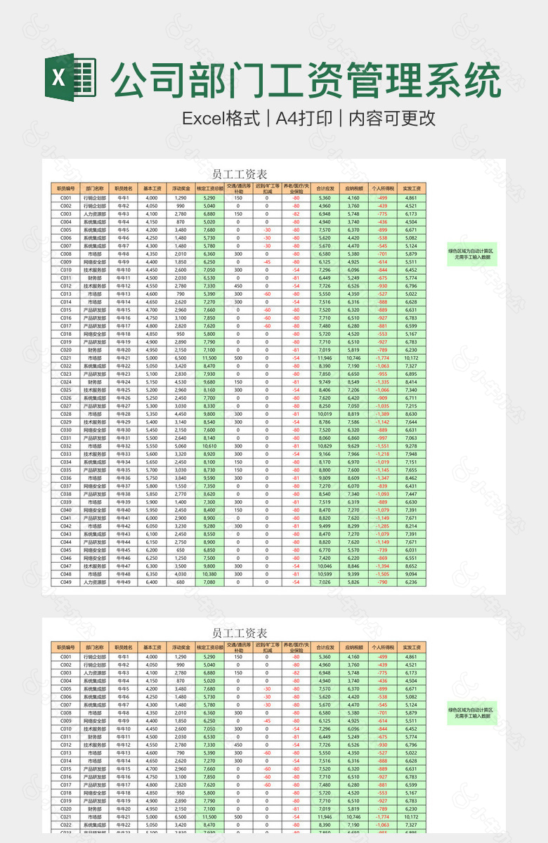 公司部门工资管理系统