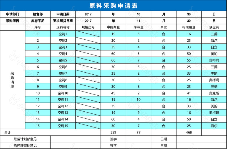 原料采购登记系统表格no.2