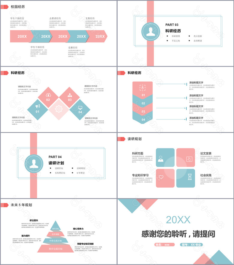 研究生复试自我介绍规划PPT素材no.2