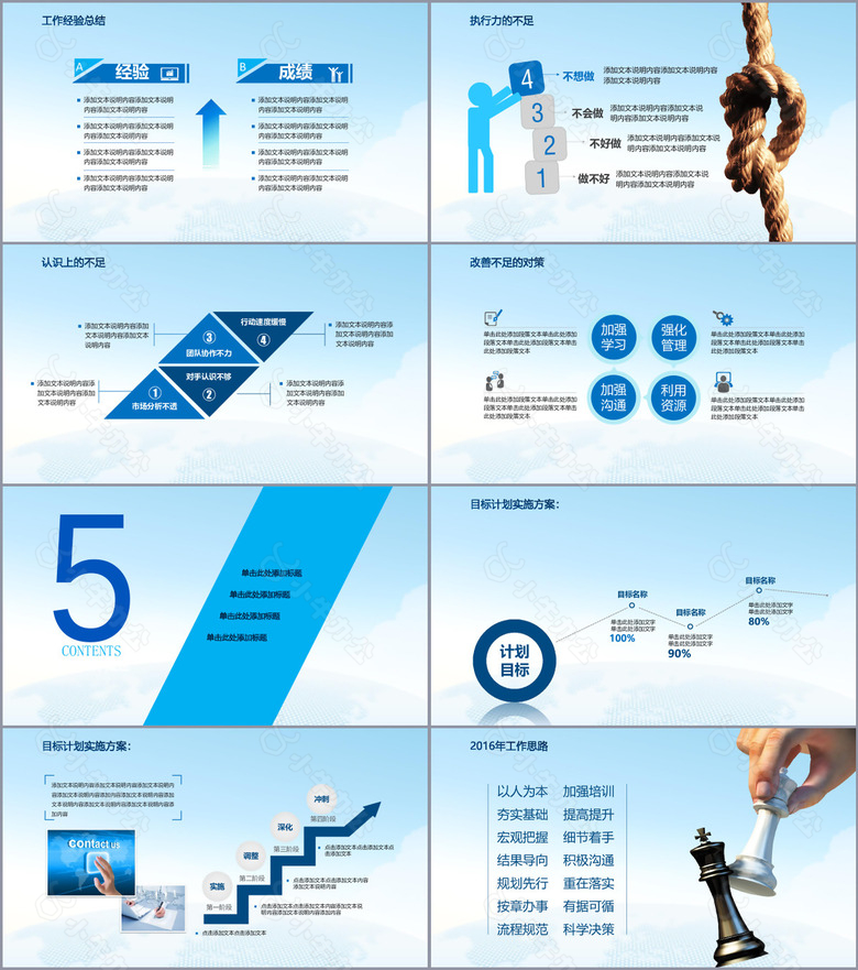 个性蓝色大气工作总结汇报计划PPT模板no.3